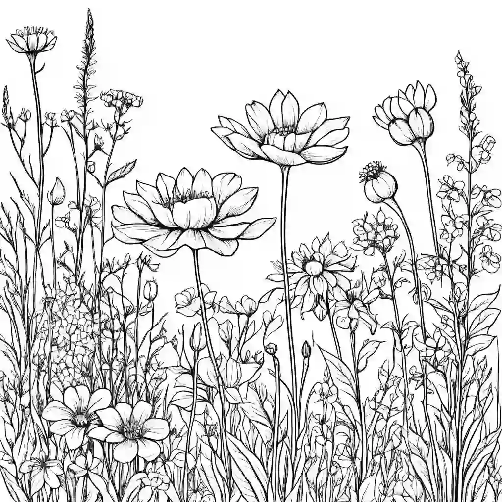 Wildflowers coloring pages